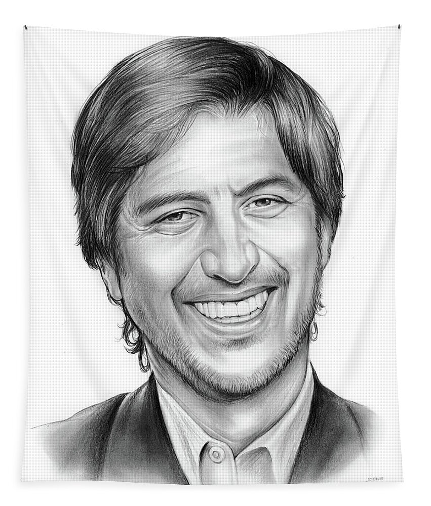 Rayromano Tapestry featuring the drawing Ray Romano by Greg Joens