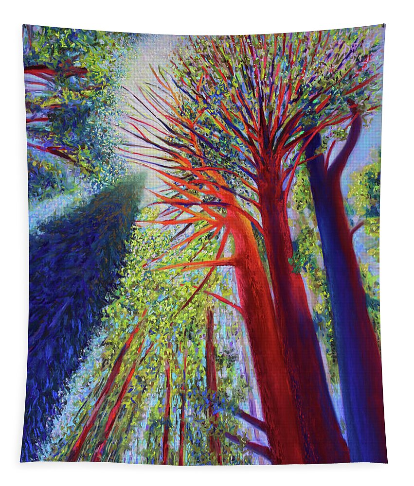  Tapestry featuring the painting Reaching for the Light by Polly Castor
