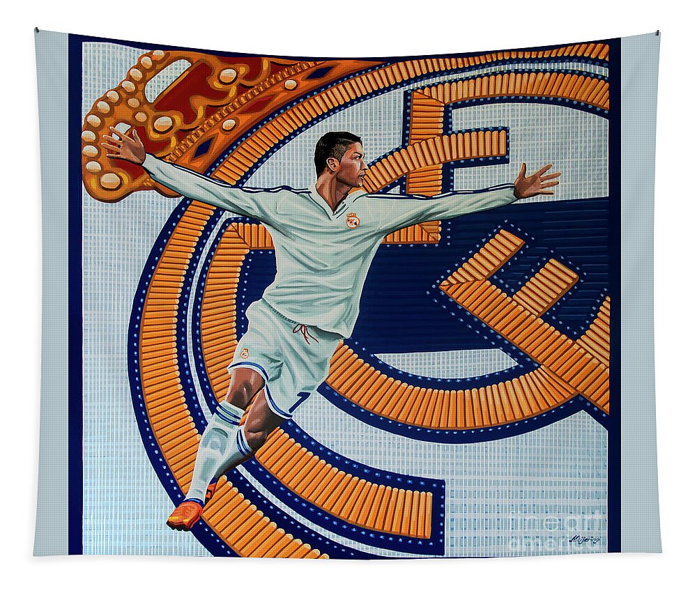 Real Madrid Tapestry featuring the painting Real Madrid Painting by Paul Meijering