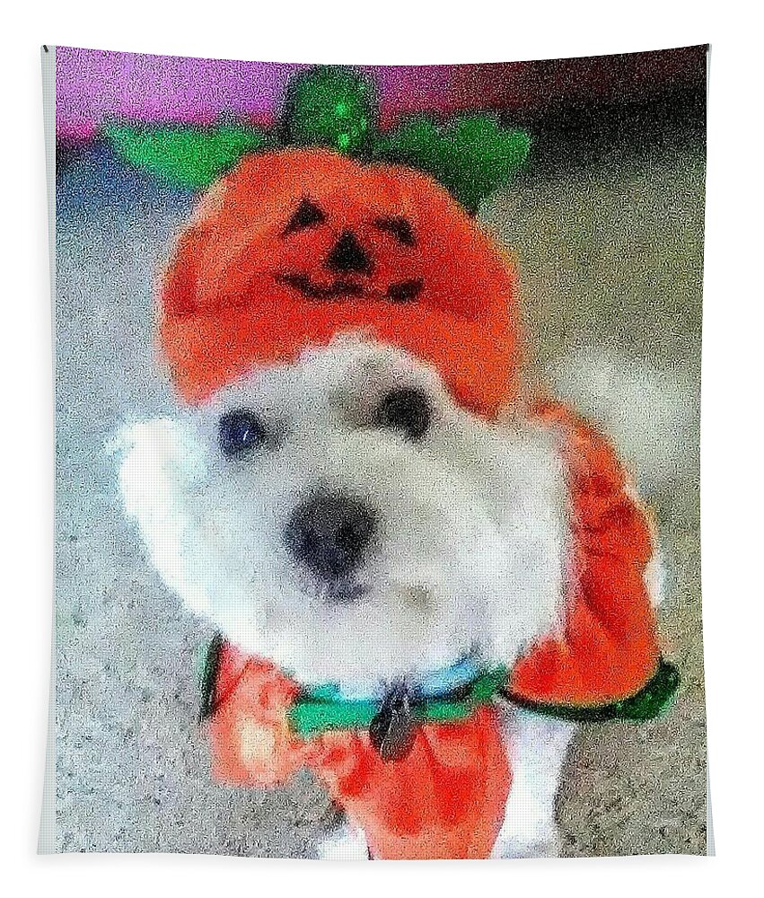 Coton De Tulear Tapestry featuring the photograph Really Halloween by Suzanne Berthier