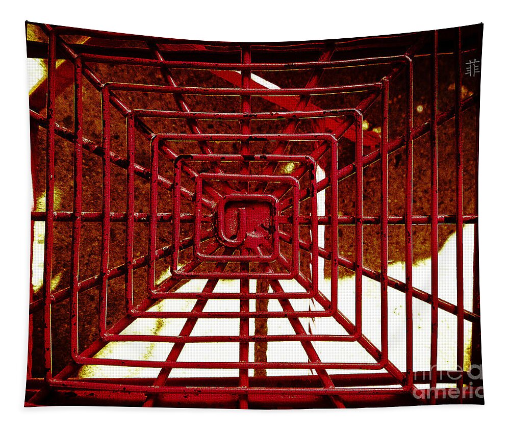 Abstract Tapestry featuring the photograph Red Air by Fei A
