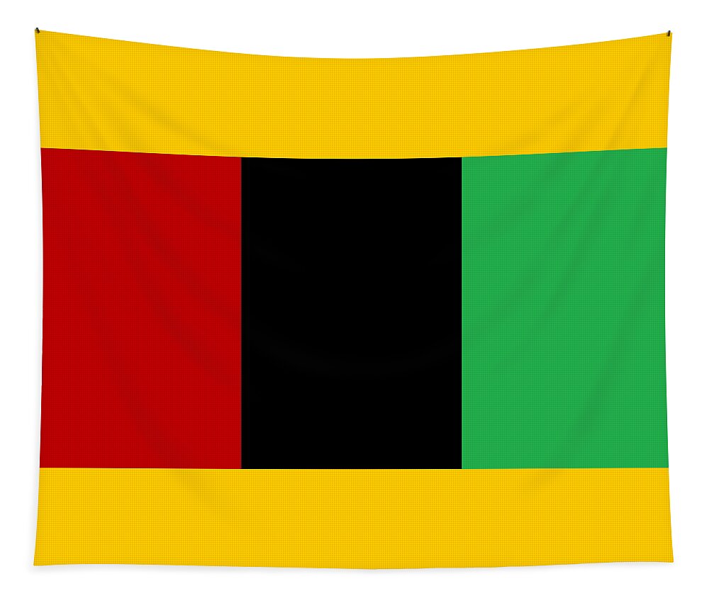Flag Tapestry featuring the tapestry - textile Red Black and Green by Adenike AmenRa
