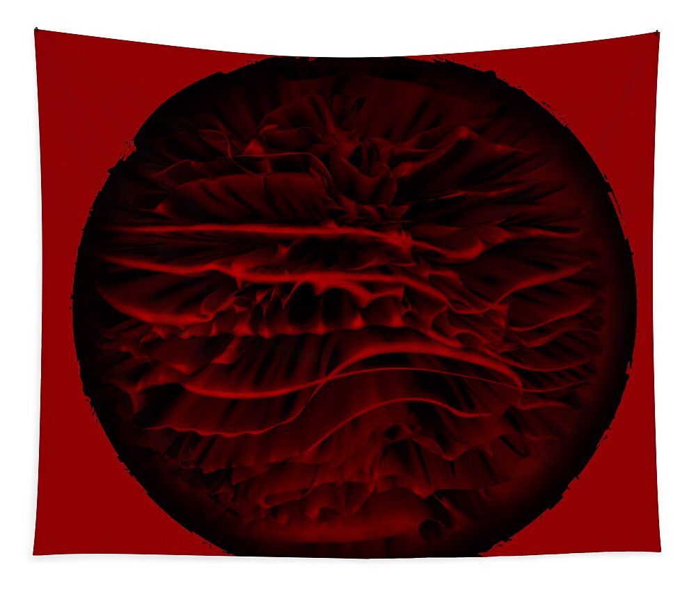 Red Tapestry featuring the digital art Red Blossom by Eric Nagel