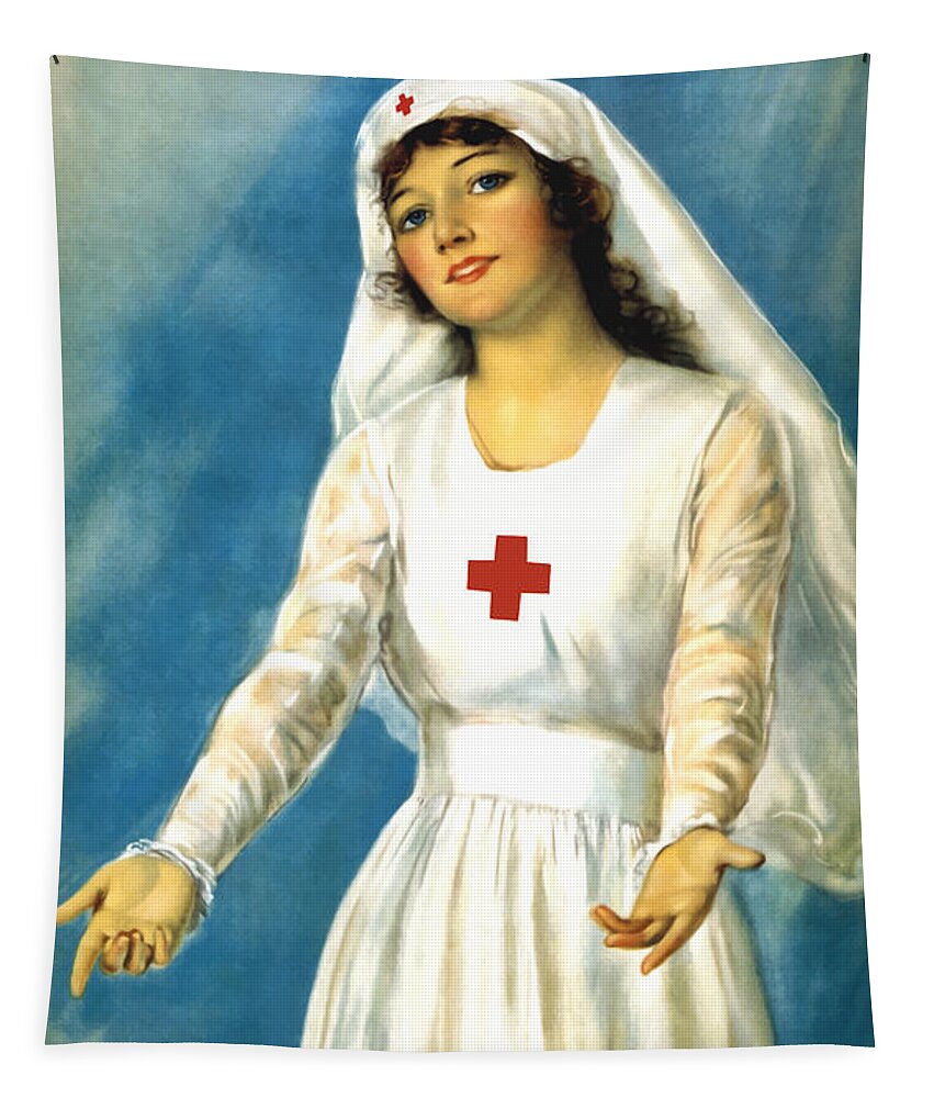 Red Nurse - WW1 Tapestry by War Is Hell Store - Fine Art America