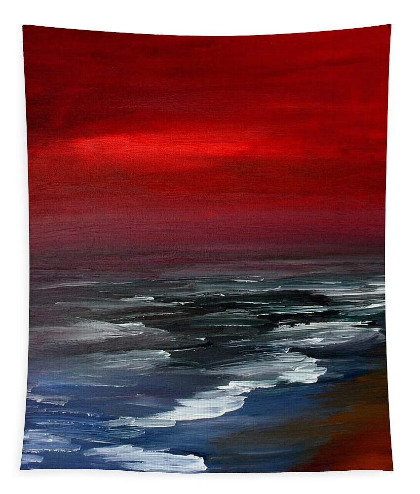 Sunset Tapestry featuring the painting Red For Love by Julie Lueders 