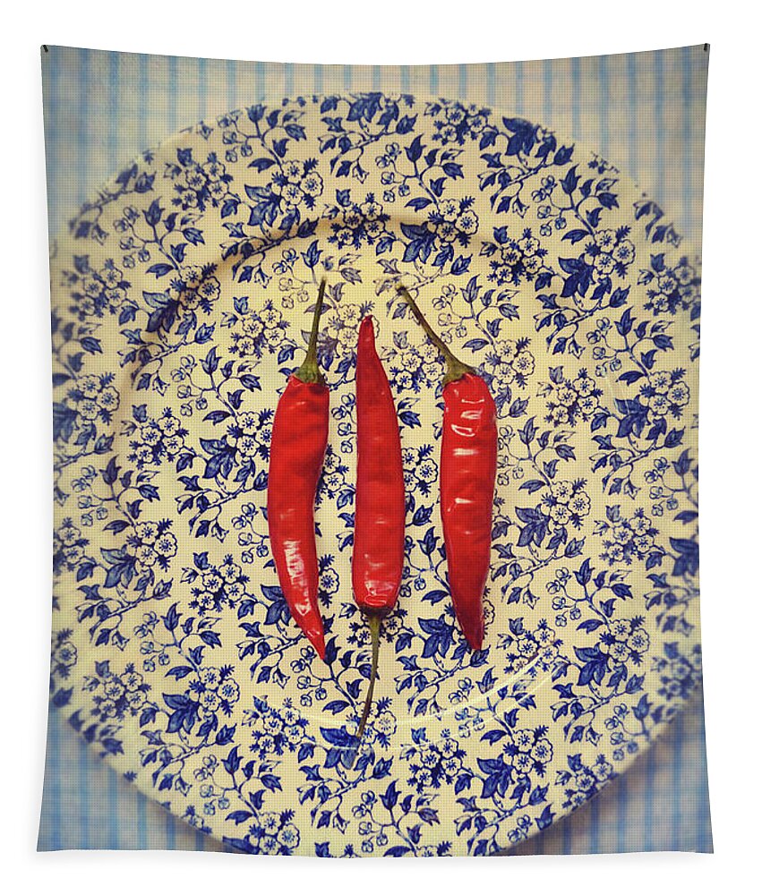 Red Tapestry featuring the photograph Red Hot Peppers by Lyn Randle