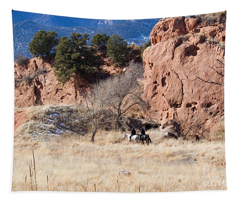 Horse Tapestry featuring the photograph Red Rock Riders by Steven Krull