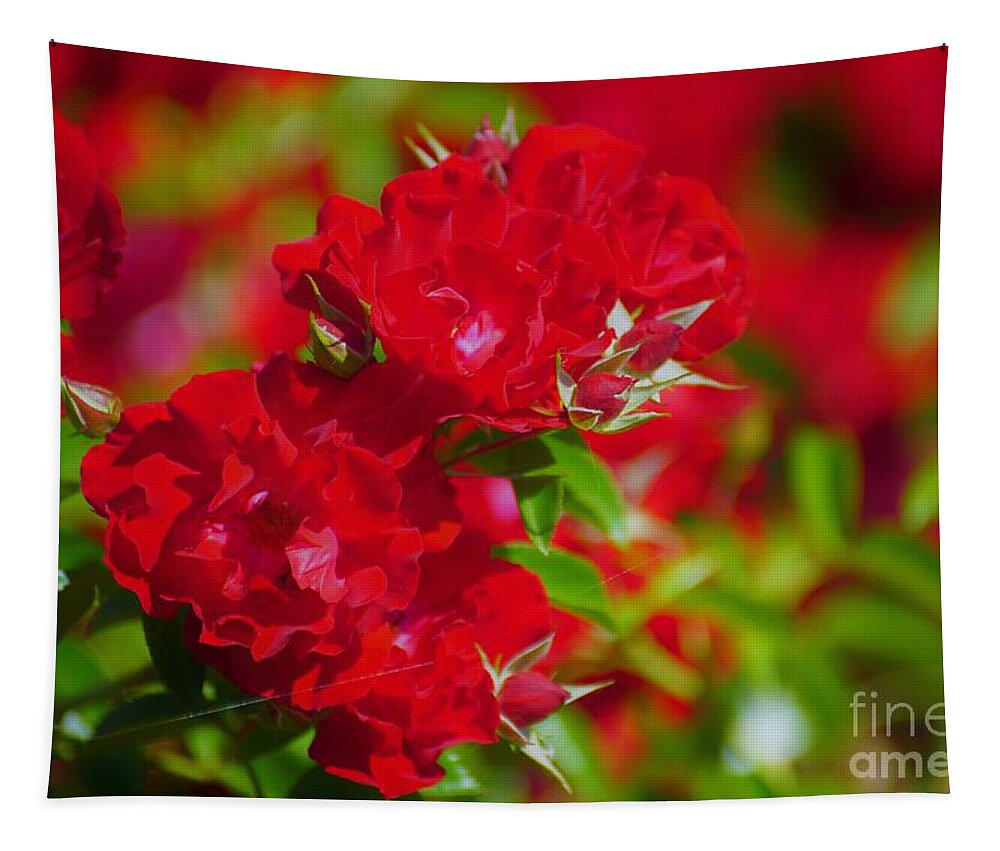 Red Tapestry featuring the photograph Red Roses by Merle Grenz