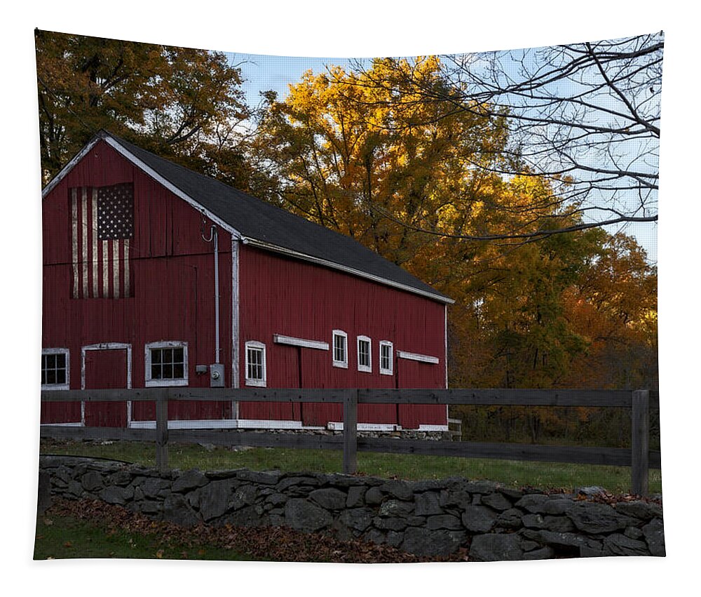 Barn Tapestry featuring the photograph Red Rustic Barn by Susan Candelario