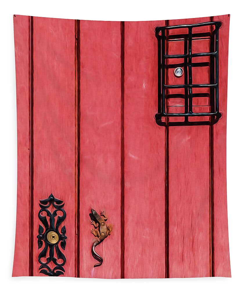 David Letts Tapestry featuring the photograph Red Speakeasy Door by David Letts