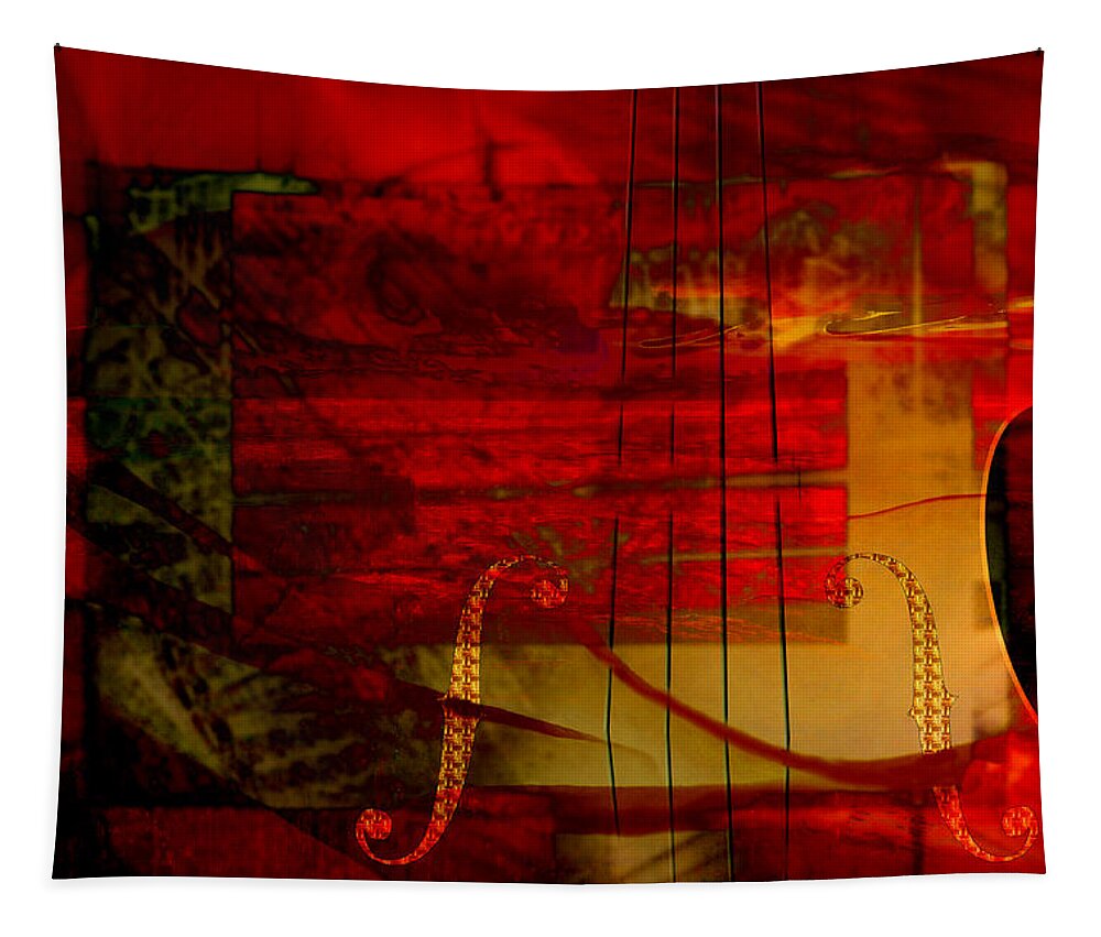Abstract Tapestry featuring the digital art Red Strings by Art Di