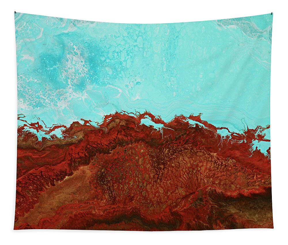 Ocean Tapestry featuring the painting Red Tide by Tamara Nelson