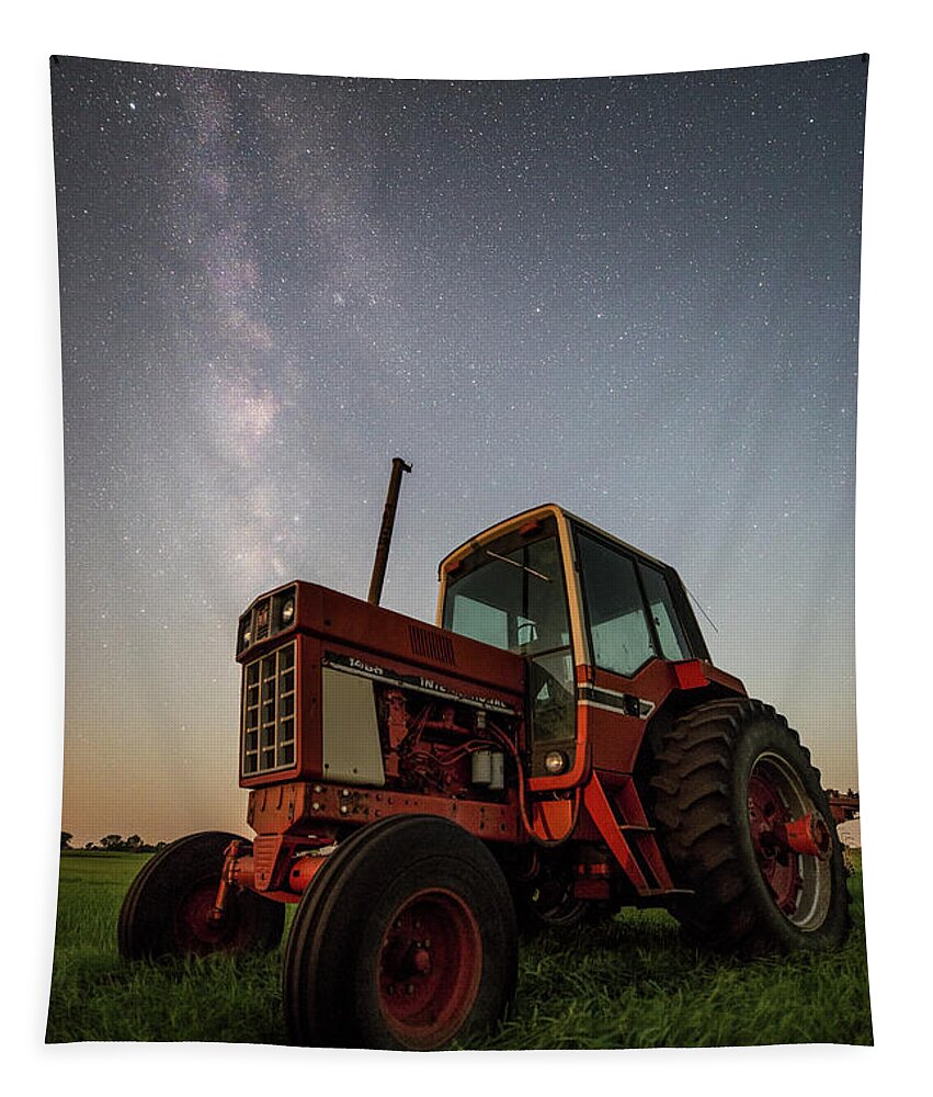 International Tapestry featuring the photograph Red Tractor by Aaron J Groen