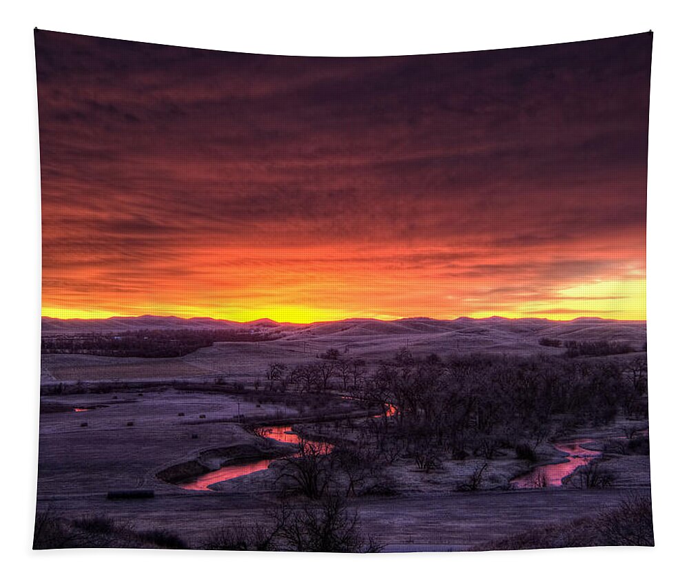 Sunrise Tapestry featuring the photograph Redwater by Fiskr Larsen