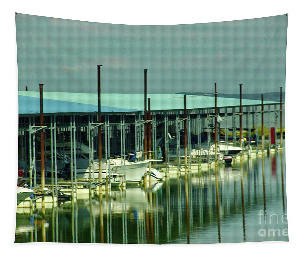 Boats Tapestry featuring the photograph Reflections by Linda James