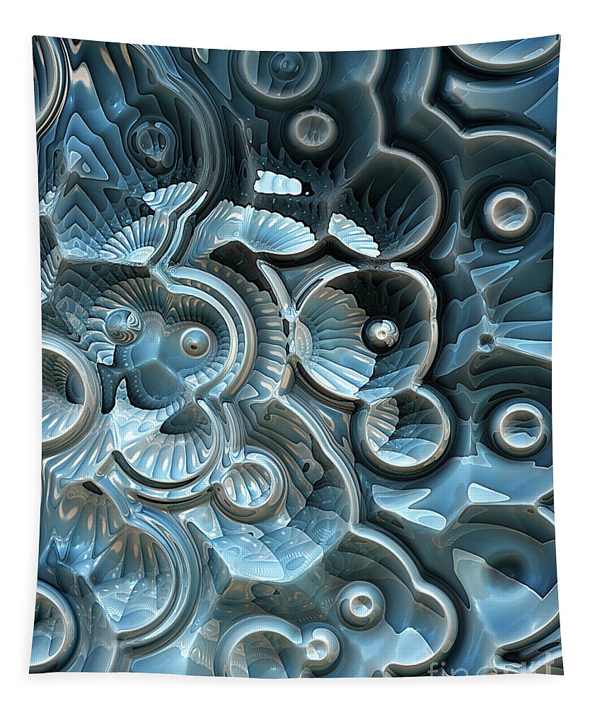 Nautilus Tapestry featuring the digital art Reflections of A Fractal Fossil by Phil Perkins