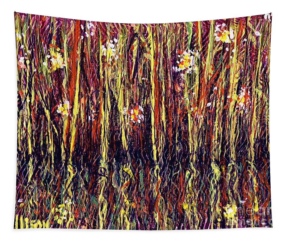 #mtdora Tapestry featuring the painting Reflections of Mt. Dora Florida by Allison Constantino