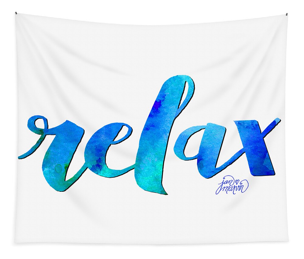 Relax Tapestry featuring the painting Relax Watercolor by Jan Marvin