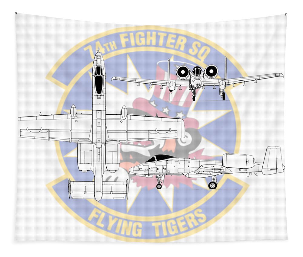Republic Tapestry featuring the digital art Republic A-10 Thunderbolt II by Arthur Eggers