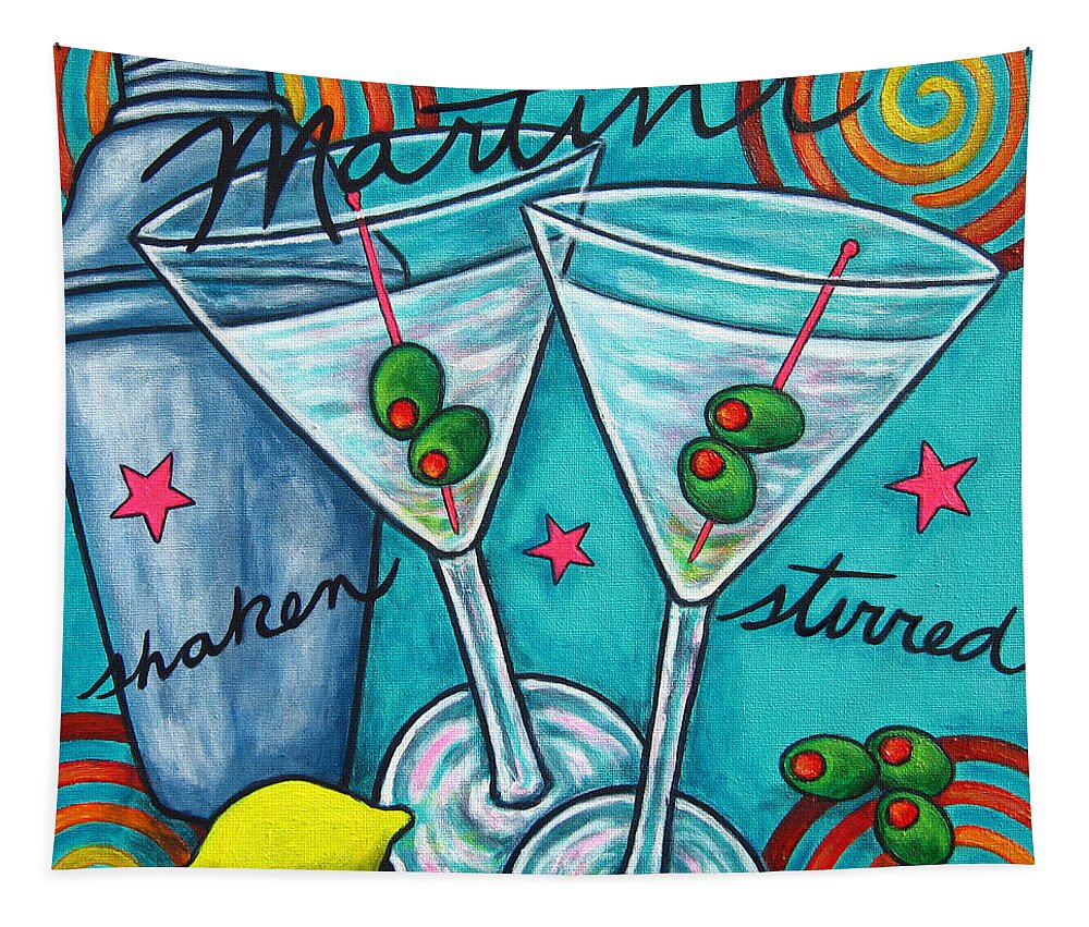 Alcohol Tapestry featuring the painting Retro Martini by Lisa Lorenz