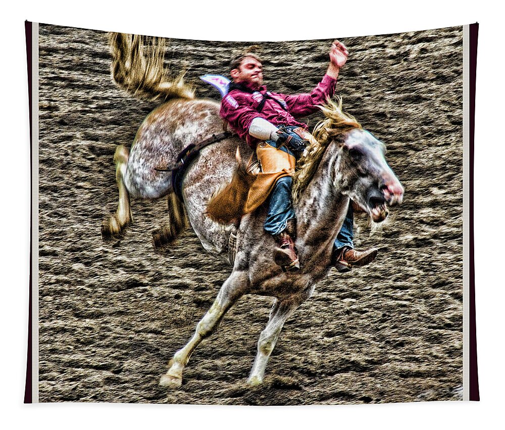 Rodeo Tapestry featuring the photograph Ride em Cowboy by Ron Roberts