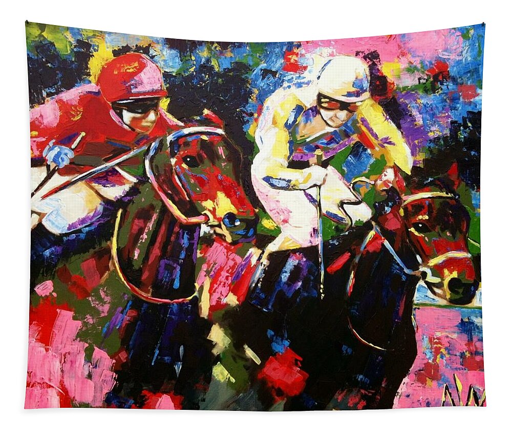 Horse Tapestry featuring the painting Ride To Glory by Angie Wright