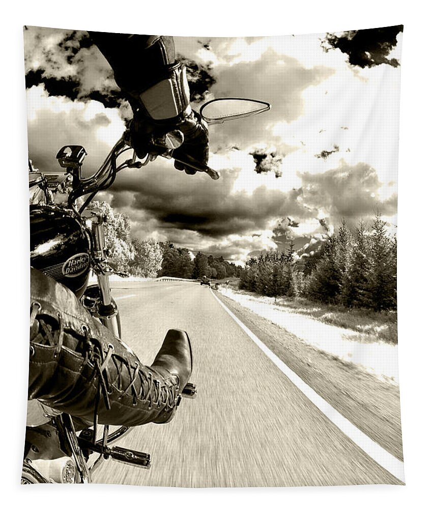Harley Tapestry featuring the photograph Ride to Live by Micah May