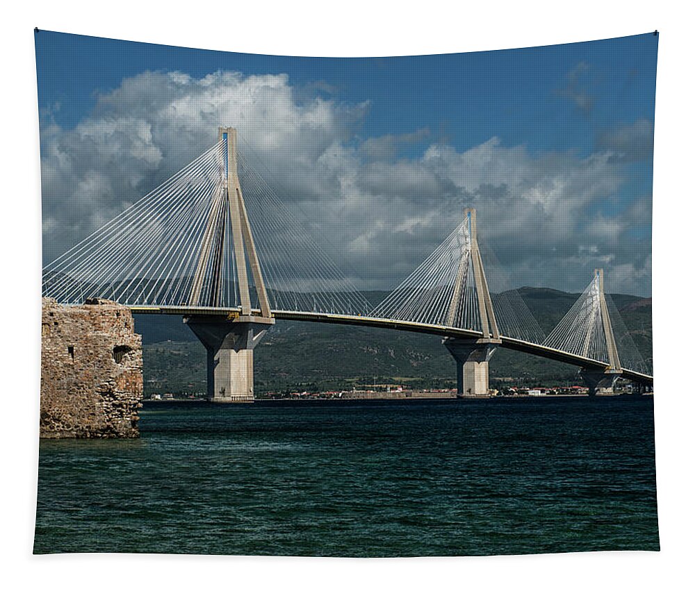 Modern Tapestry featuring the photograph Rio-Andirio Hanging Bridge by Jaroslaw Blaminsky