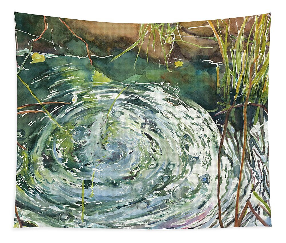 Water Tapestry featuring the painting Ripple Pond by Madeleine Arnett