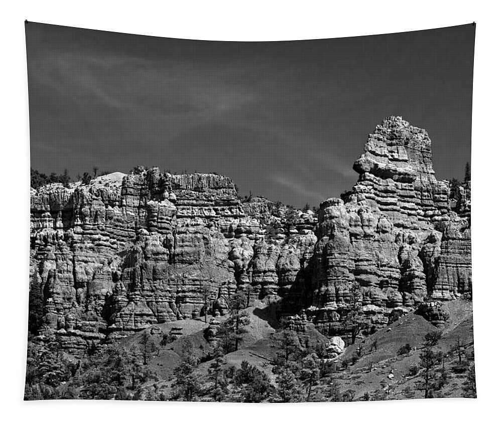Canyon Tapestry featuring the photograph Rippled Walls B-W by Christopher Holmes