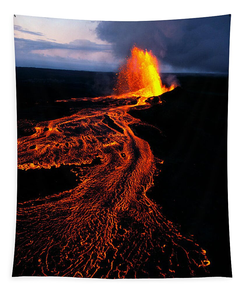 A26d Tapestry featuring the photograph River Of Lava by Joe Carini - Printscapes