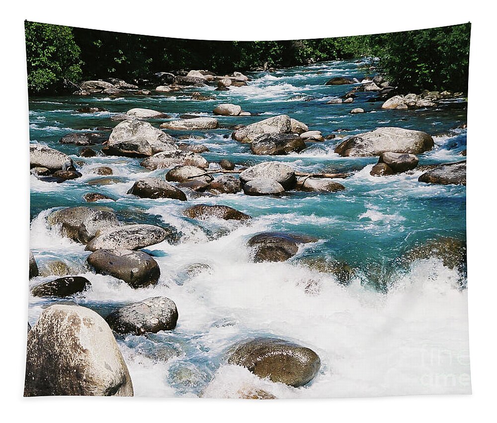 River Tapestry featuring the photograph River Rapids Little Susitna Alaska by Kimberly Blom-Roemer