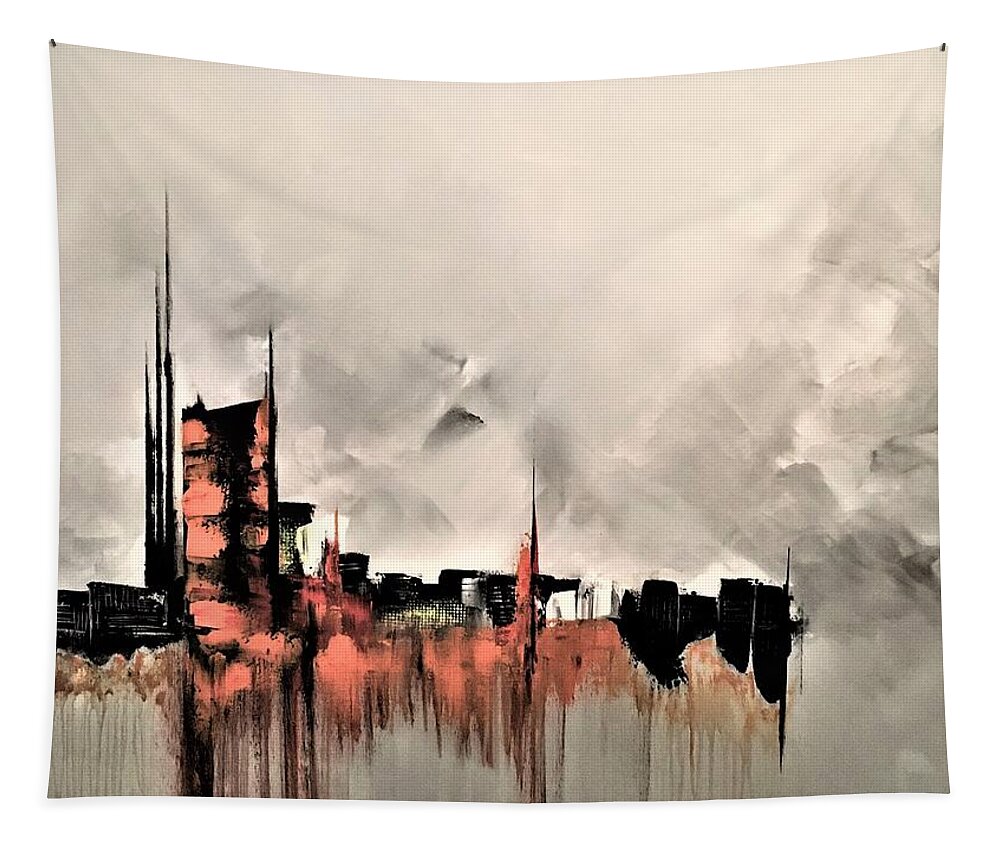 Abstract Tapestry featuring the painting Riveting by Soraya Silvestri