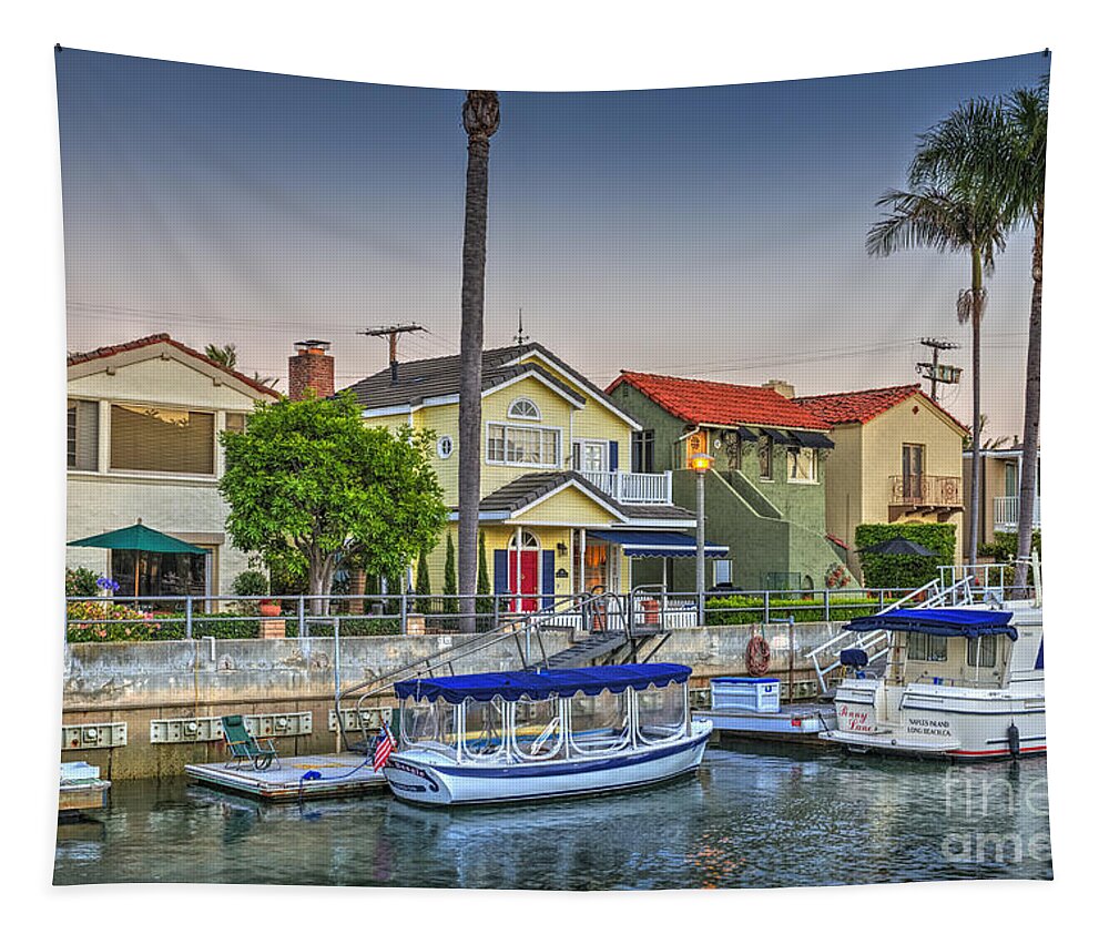 Naples Canals Tapestry featuring the photograph Rivo Alto Canal Boats by David Zanzinger