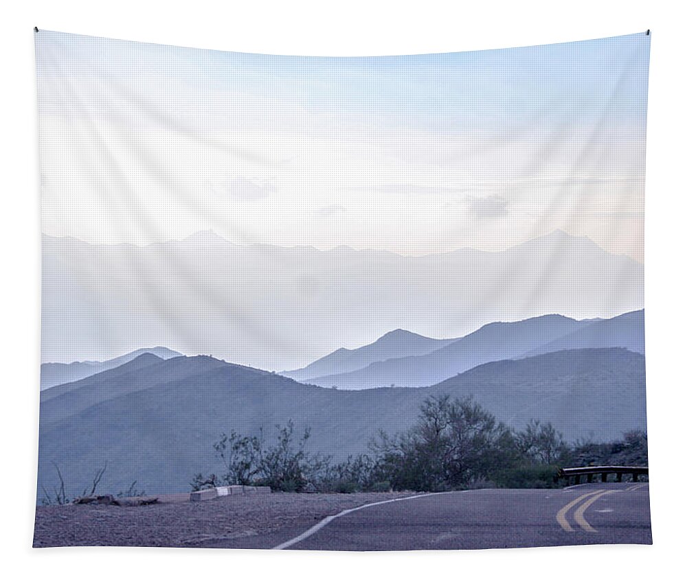 Mountain Tapestry featuring the digital art Road to Nowhere by Darrell Foster