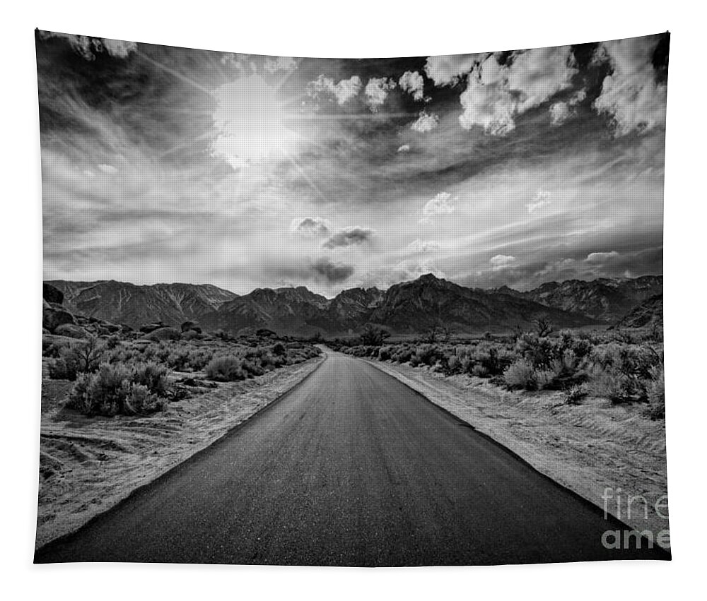 Alabama Hills Tapestry featuring the photograph Road to Oblivion by Jennifer Magallon
