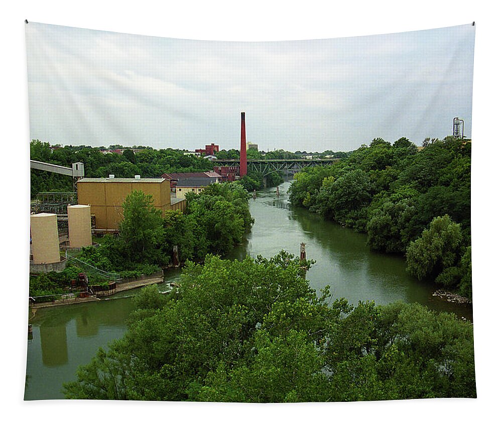 America Tapestry featuring the photograph Rochester, NY - Genesee River 2005 by Frank Romeo