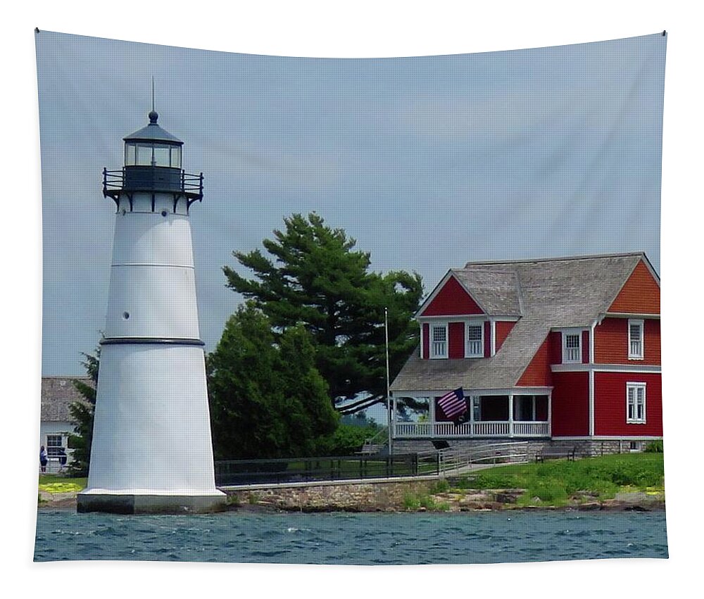 Rock Island Tapestry featuring the photograph Rock Island Lighthouse July by Dennis McCarthy