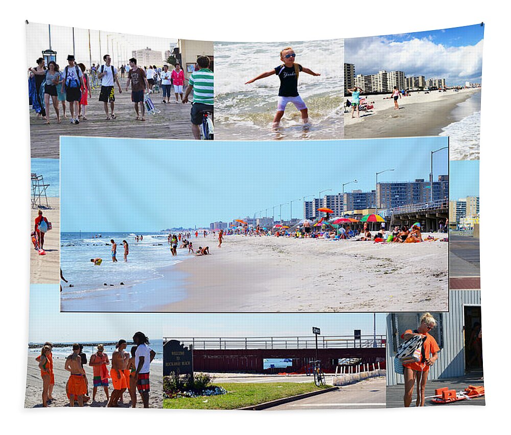 All Tapestry featuring the photograph Rockaway Beach and Boardwalk 003 by Maureen E Ritter