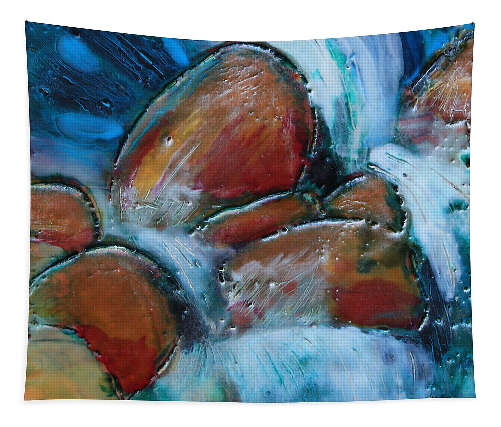 Rocks Tapestry featuring the painting Rocks at Little Su by Annekathrin Hansen