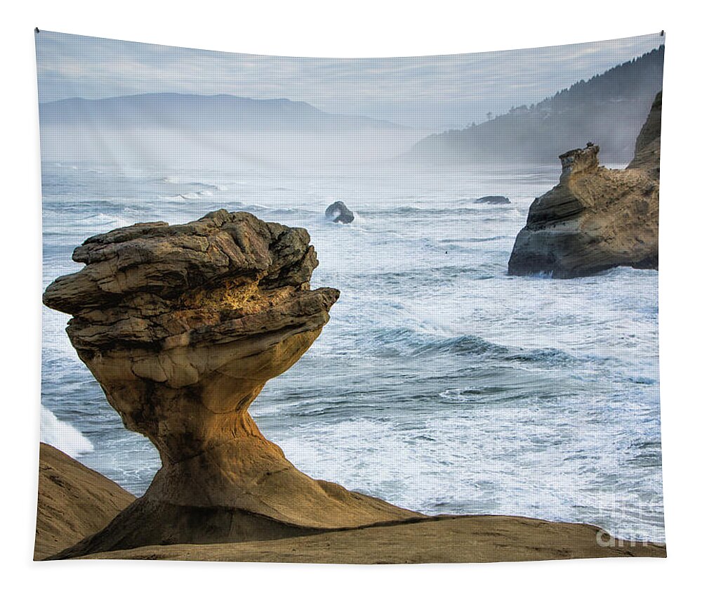  Oregon Tapestry featuring the photograph Rocky Oregon Coast 8 by Timothy Hacker