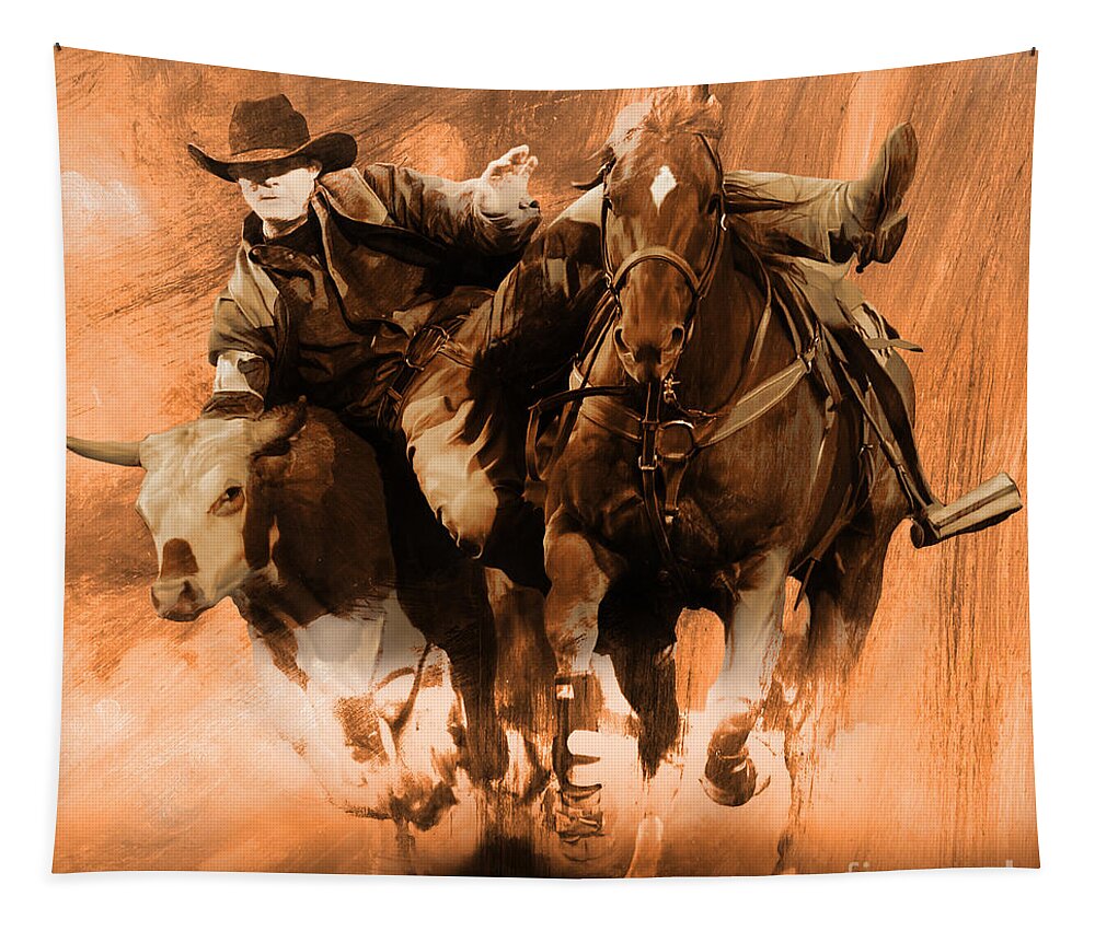 Rodeo Tapestry featuring the painting Rodeo mmN by Gull G
