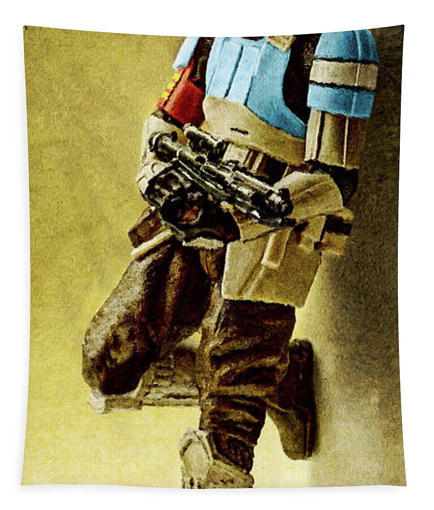 Rogue One Tapestry featuring the digital art Rogue One Scarif Stormtrooper - Narrow version by Weston Westmoreland