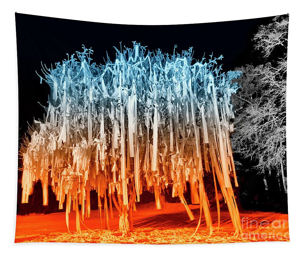 Rolled Tree Tapestry featuring the photograph Rolled Tree OrangeNBlue by Gulf Coast Aerials -