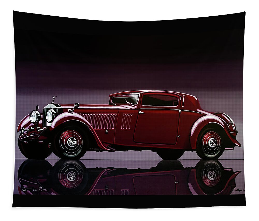 Rolls Royce Tapestry featuring the painting Rolls Royce Phantom 1933 Painting by Paul Meijering