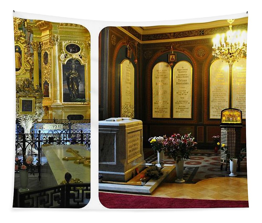 Romanovs Tapestry featuring the photograph Romanov Family Crypts and Central Altar Gate by Jacqueline M Lewis