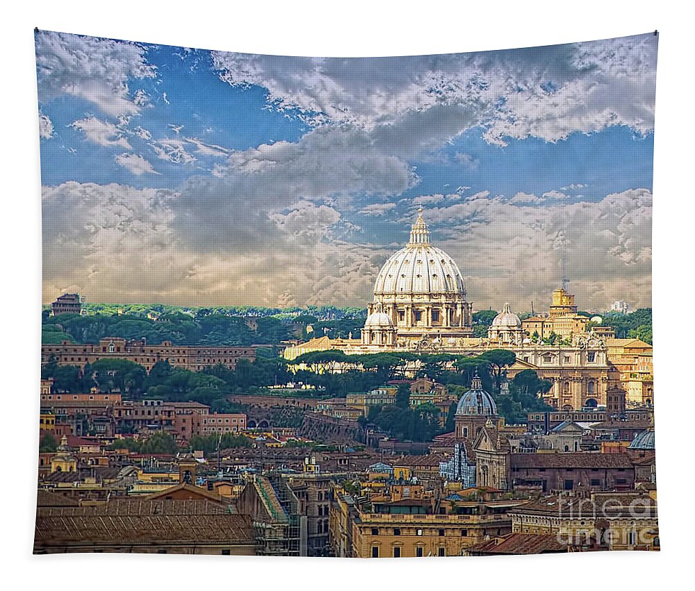 St Peter Cathedral Vatican City Rome Tapestry featuring the photograph Rome by Maria Rabinky