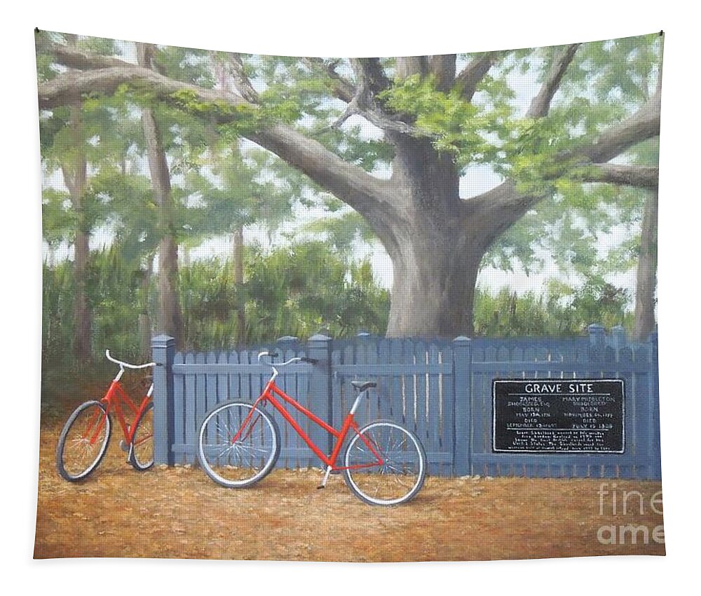 Bicycles Tapestry featuring the painting Room for Two More by Phyllis Andrews