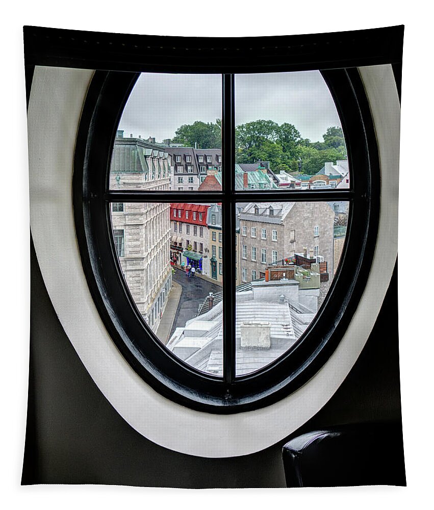 Quebec City Tapestry featuring the photograph Room with a View by David Thompsen