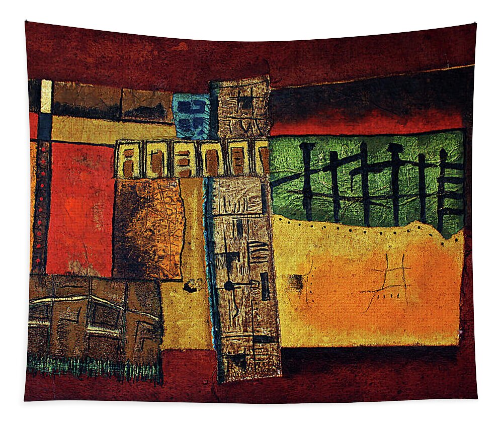 Abstract Tapestry featuring the painting Roots by Michael Nene